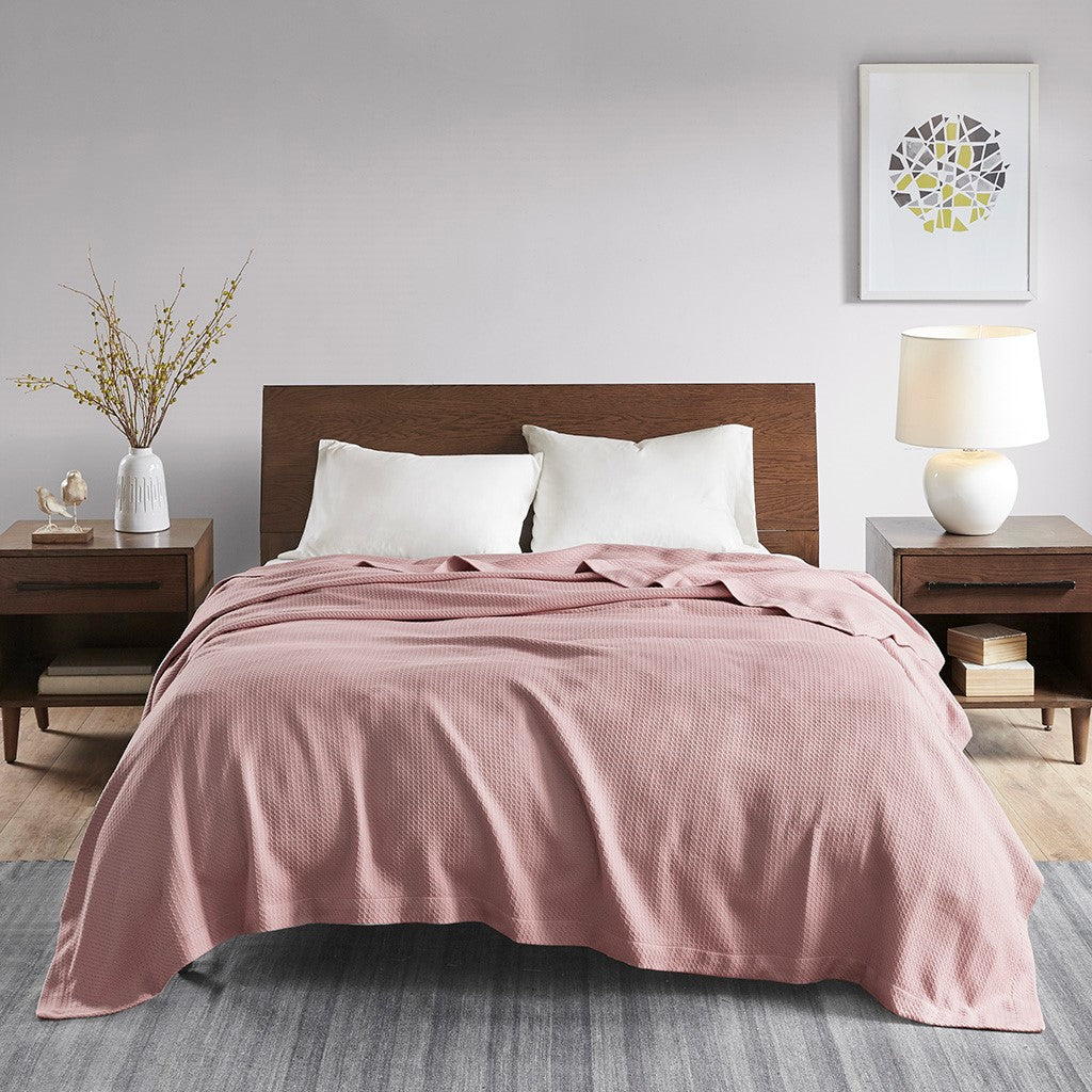 Madison Park Egyptian Cotton Blanket - Rose - Full Size / Queen Size