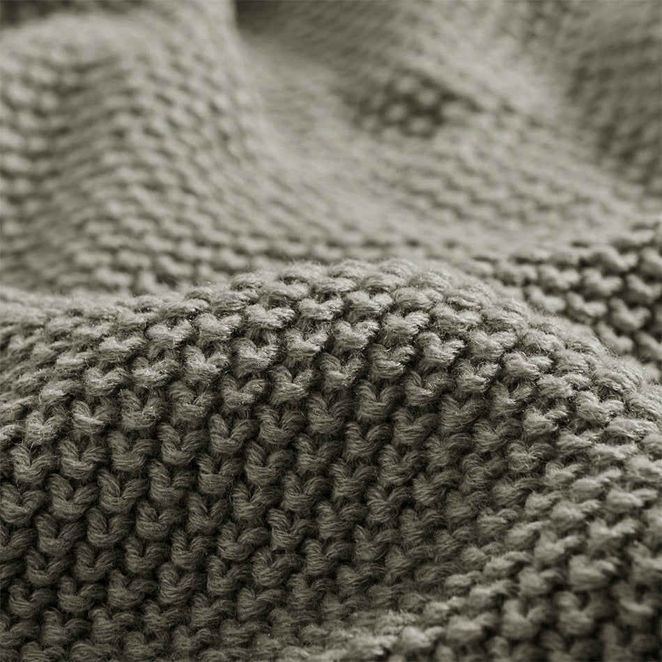 Bree Knit Knit Throw - Charcoal - 50x60"