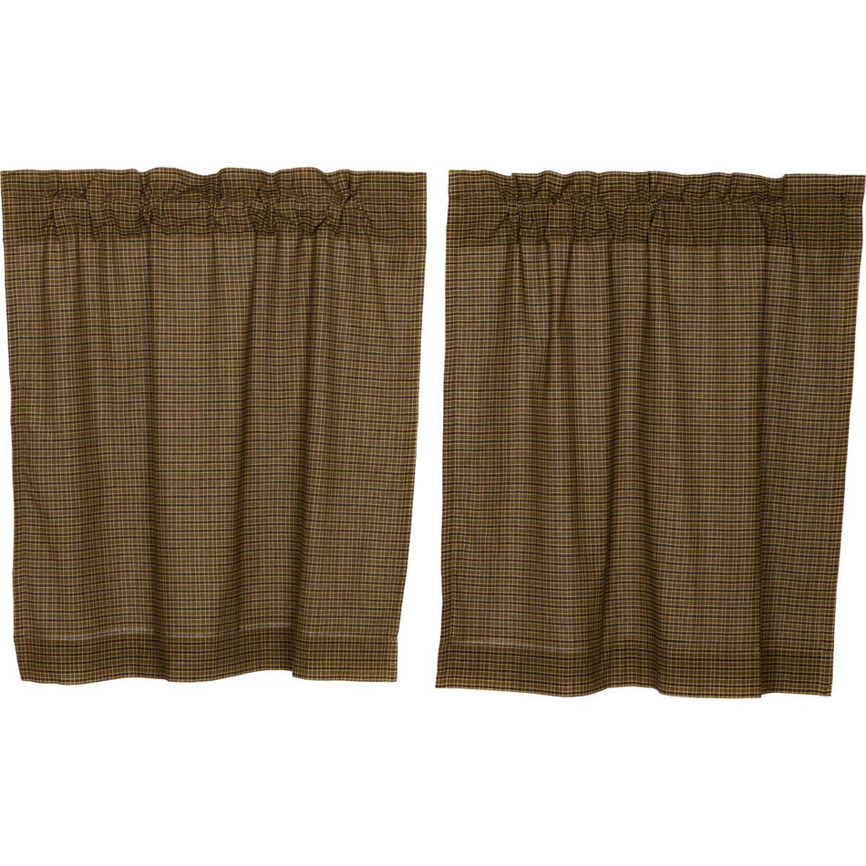 Oak & Asher Tea Cabin Green Plaid Tier Set of 2 L36xW36 By VHC Brands