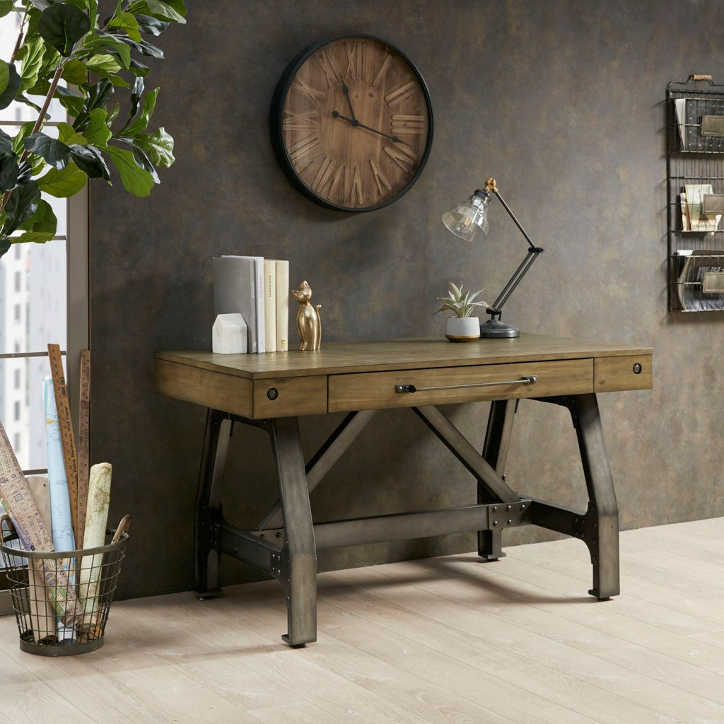 INK+IVY Lancaster Desk - Oak / Silver 