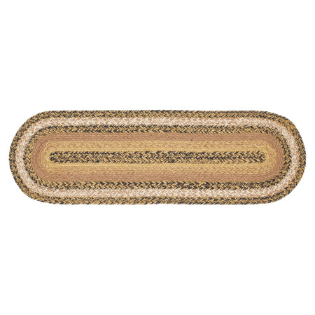 Mayflower Market Kettle Grove Jute Stair Tread Oval Latex 8.5x27 By VHC Brands