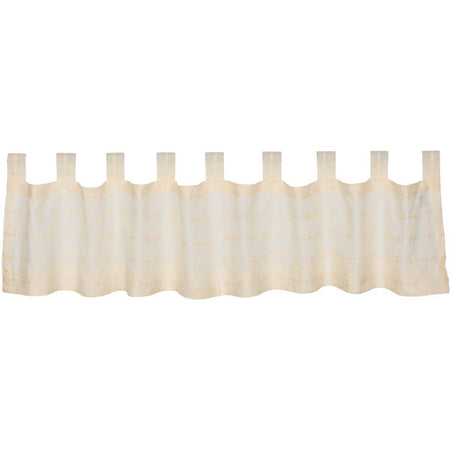 April & Olive Willow Creme Tab Top Valance 16x72 By VHC Brands