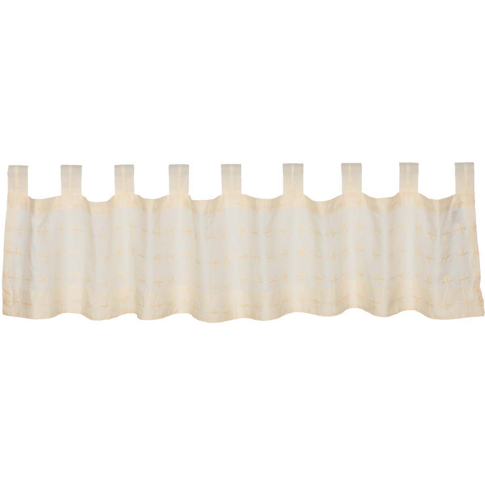 April & Olive Willow Creme Tab Top Valance 16x72 By VHC Brands