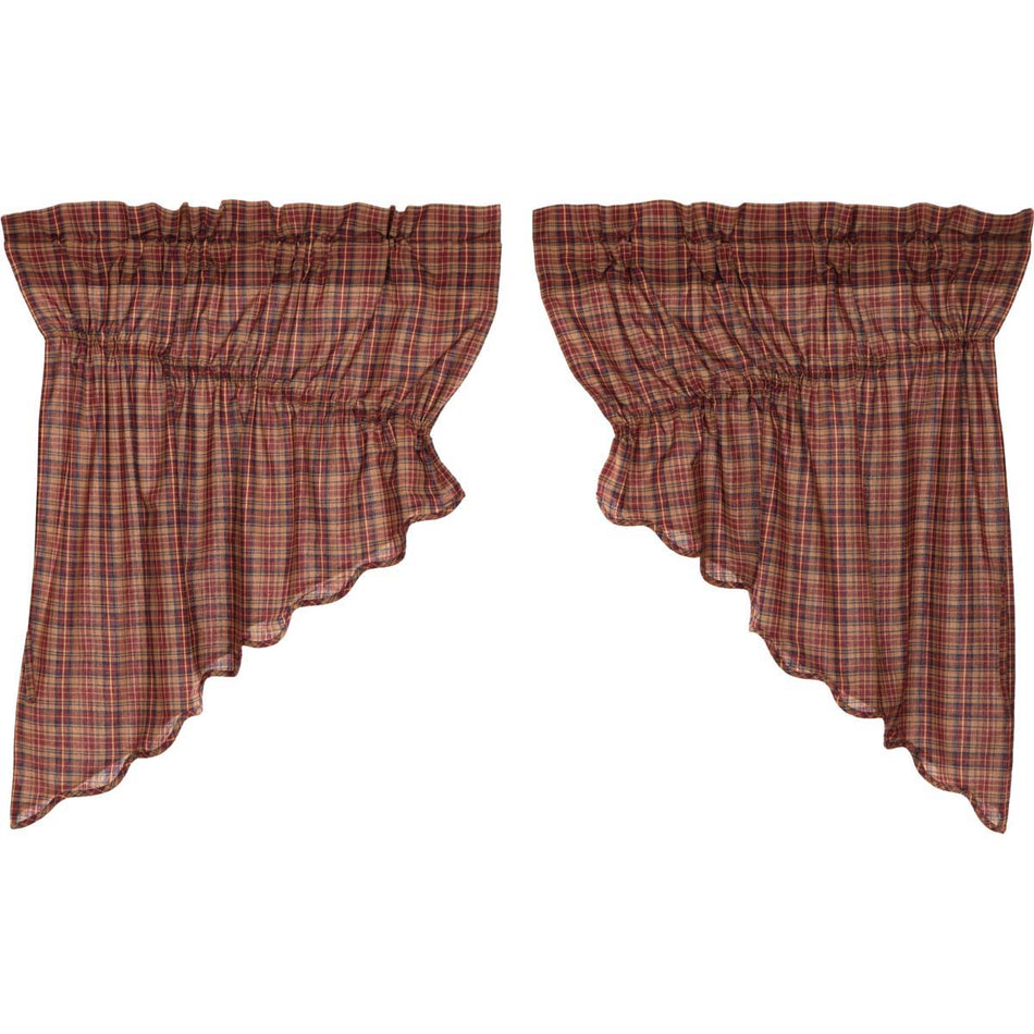 Oak & Asher Parker Scalloped Prairie Swag Set of 2 36x36x18 By VHC Brands