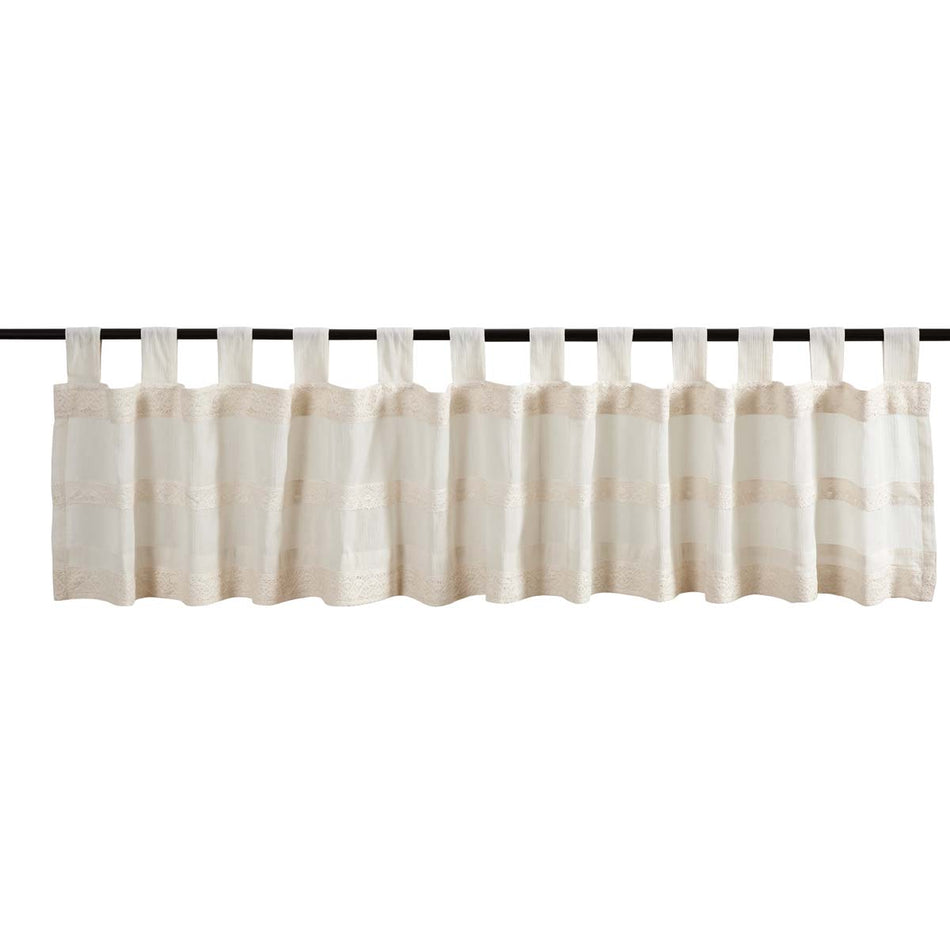 April & Olive Quinn Creme Tab Top Valance 16x90 By VHC Brands