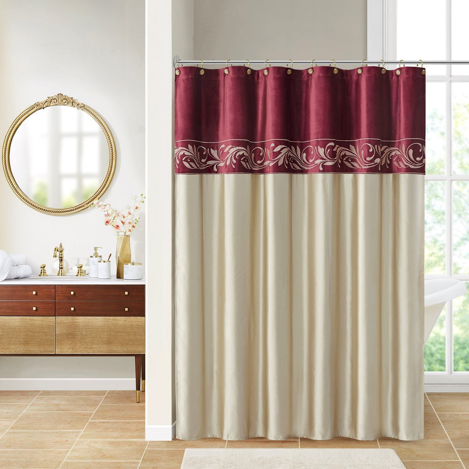Croscill Classics Vicenza Embroidery Shower Curtain - Red / Champagne  - One Size Shop Online & Save - ExpressHomeDirect.com