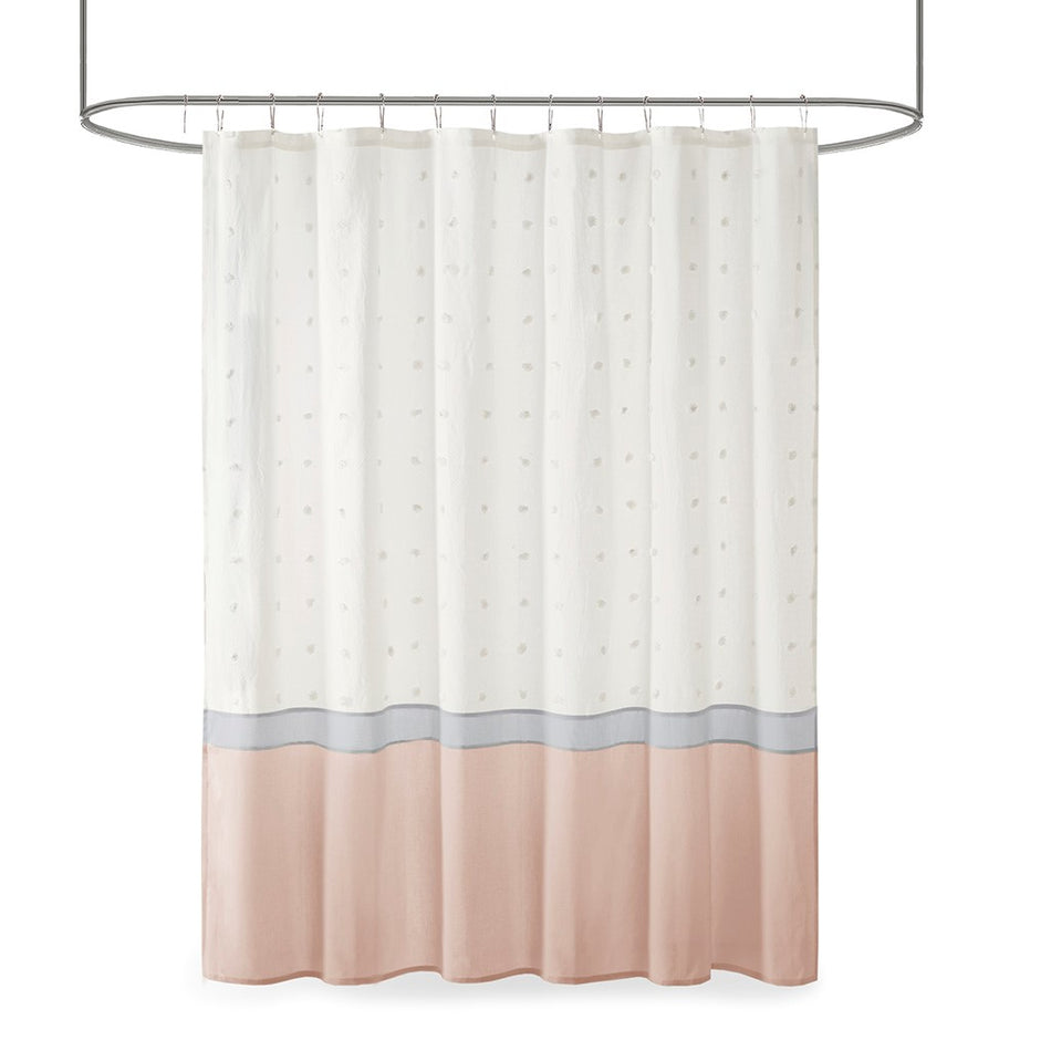 Myla Cotton Jacquard Shower Curtain - Blush - 72x72"