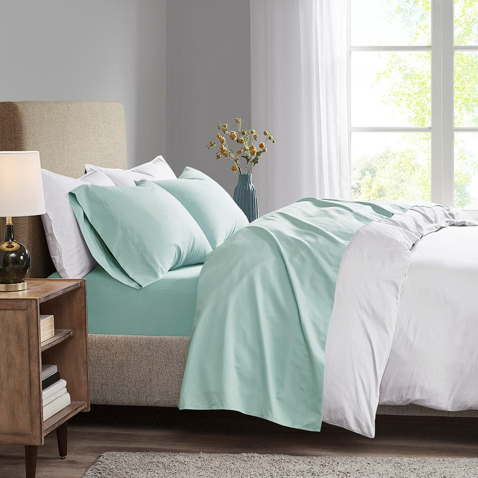 Madison Park 3M Microcell All Season Lightweight Sheet Set - Seafoam - King Size