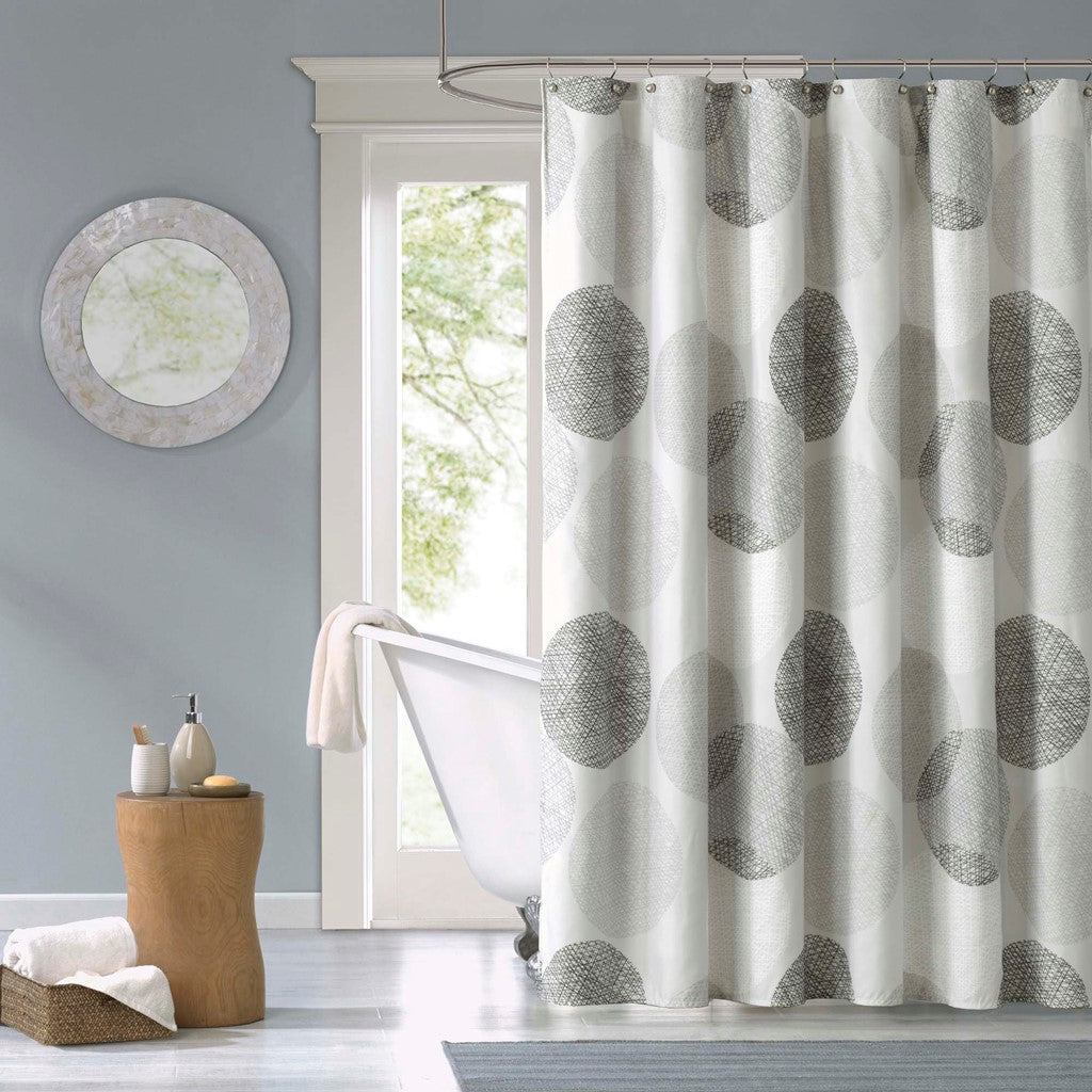 Madison Park Essentials Knowles Shower Curtain - Grey - 72x72"