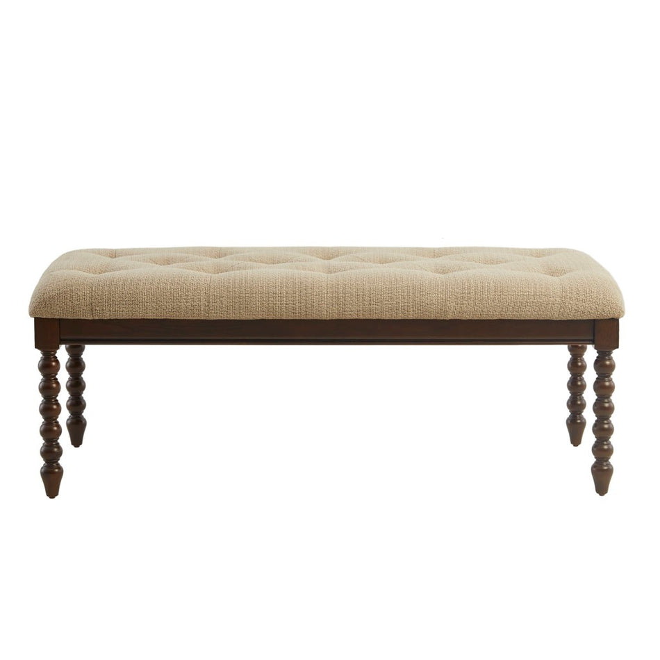 Beckett Tufted Accent Bench - Tan / Morocco Brown