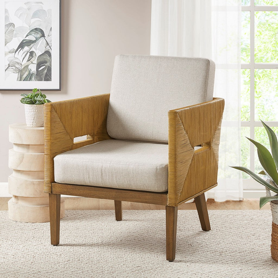 INK+IVY Blake Handcrafted Rattan Upholstered Accent Arm Chair - Natural  Shop Online & Save - ExpressHomeDirect.com