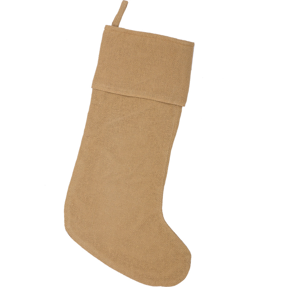 Seasons Crest Festive Natural Burlap Stocking 11x15 By VHC Brands