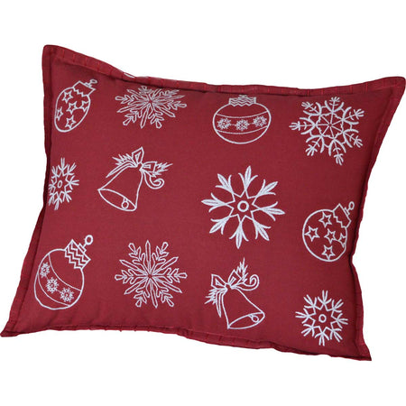 Seasons Crest Snow Ornaments Pillow 14x18 By VHC Brands