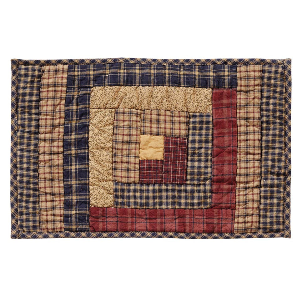 Oak & Asher Millsboro Placemat Log Cabin Block Quilted Set of 6 12x18 By VHC Brands