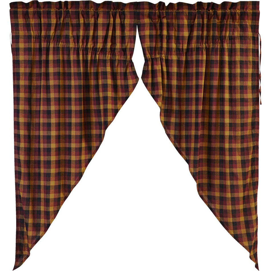 Mayflower Market Heritage Farms Primitive Check Prairie Short Panel Set of 2 63x36x18 By VHC Brands