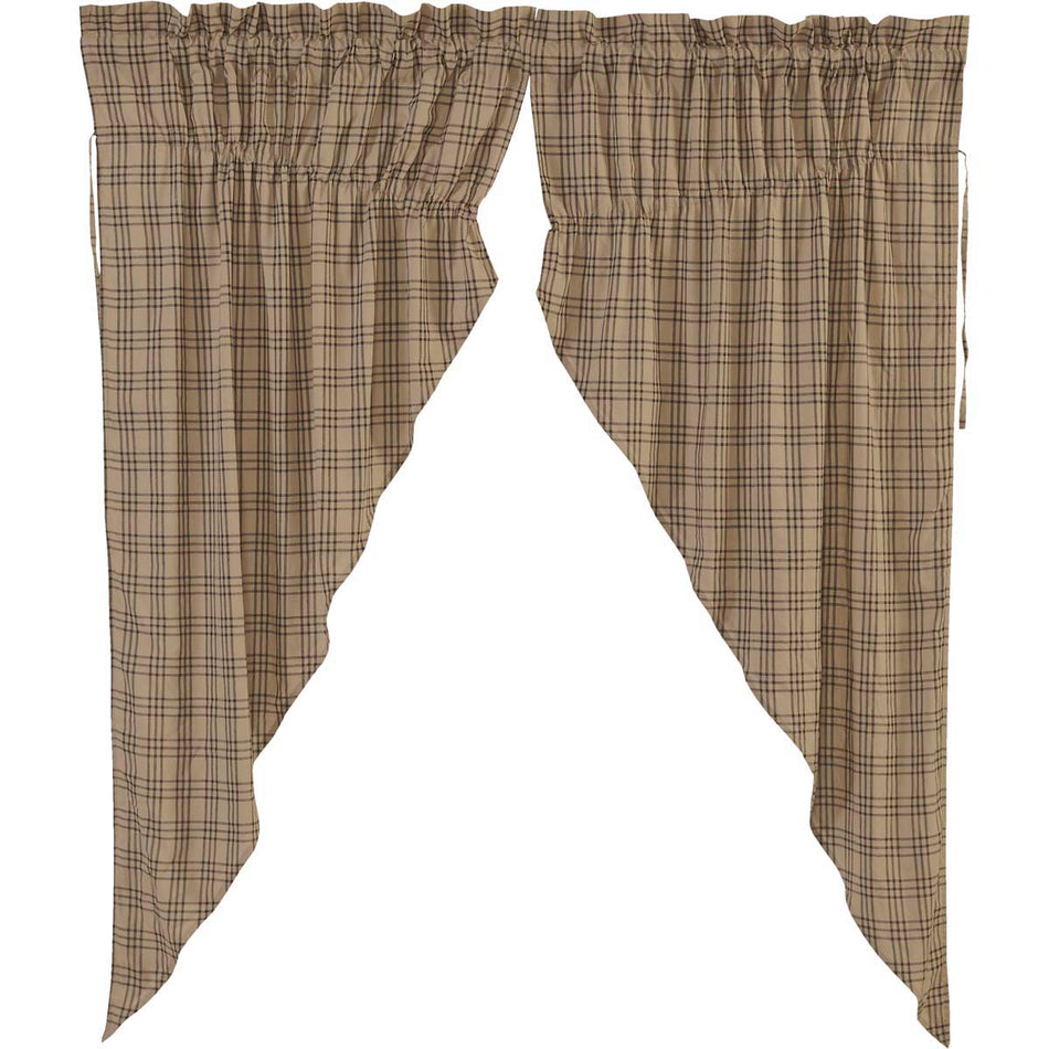 April & Olive Sawyer Mill Charcoal Plaid Prairie Short Panel Set of 2 63x36x18 By VHC Brands