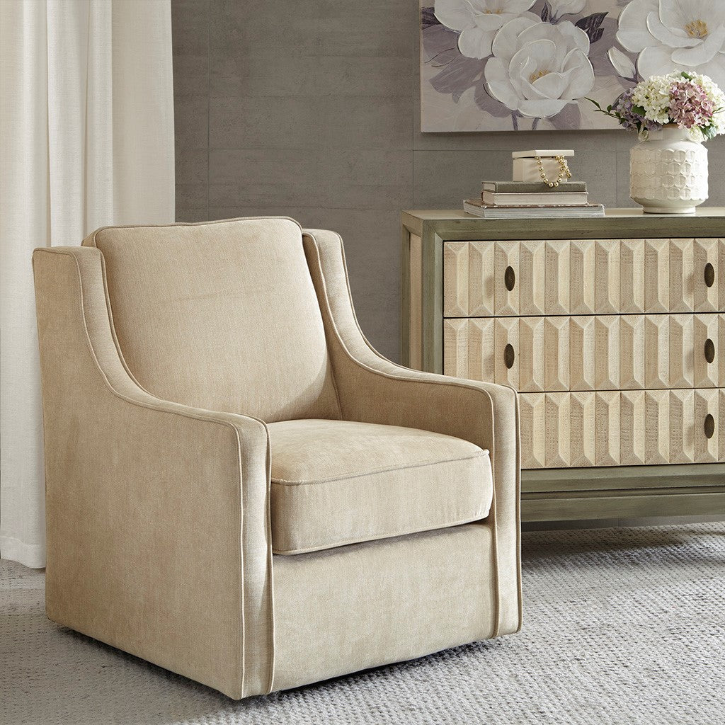 Madison Park Harris Swivel Chair - Cream 
