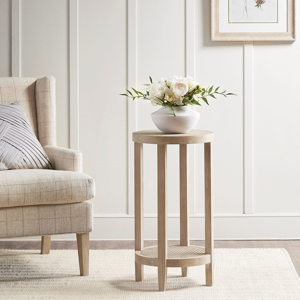 Martha Stewart Harley Round Accent Table - Reclaimed Wheat 
