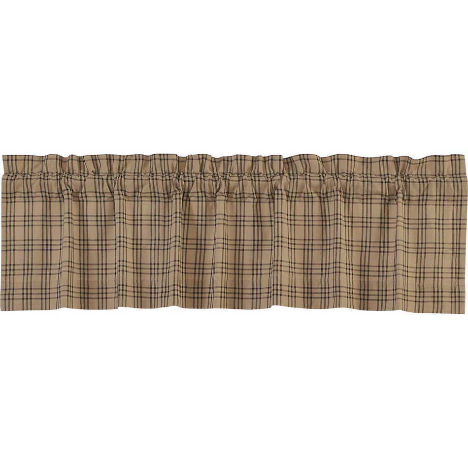 April & Olive Sawyer Mill Charcoal Plaid Valance 16x60 By VHC Brands