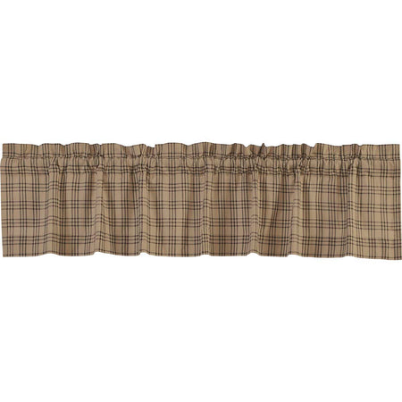 April & Olive Sawyer Mill Charcoal Plaid Valance 16x72 By VHC Brands