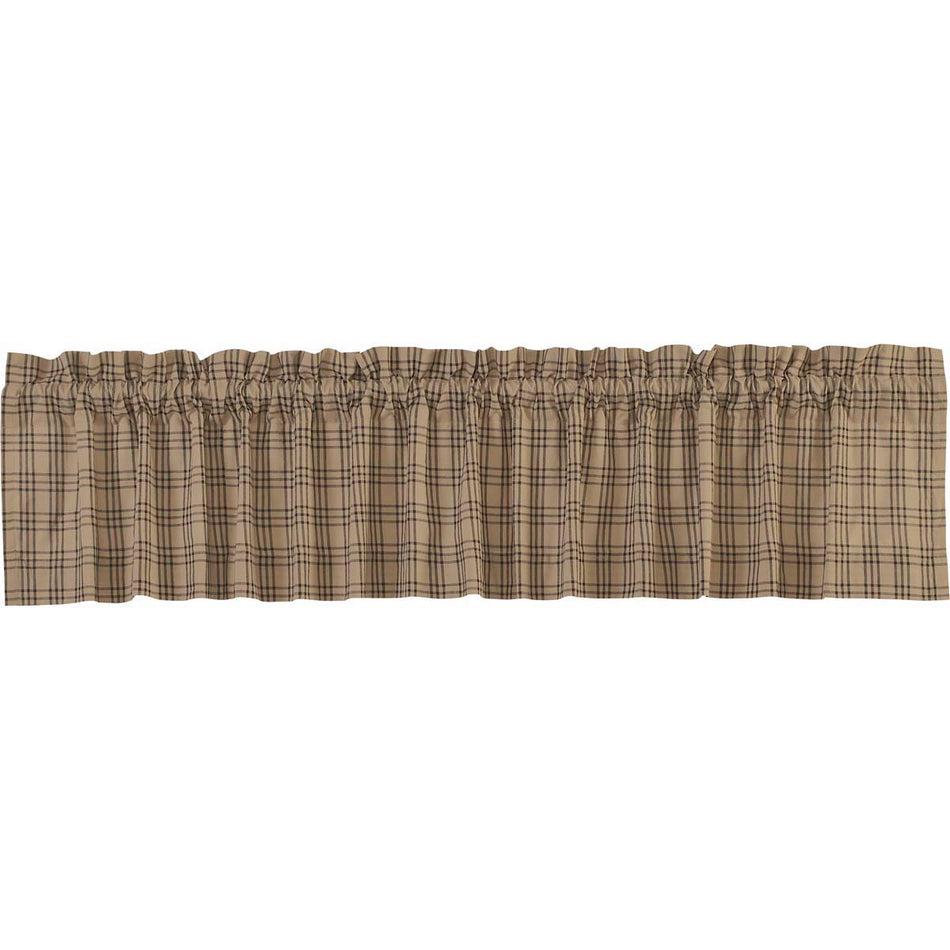 April & Olive Sawyer Mill Charcoal Plaid Valance 16x90 By VHC Brands