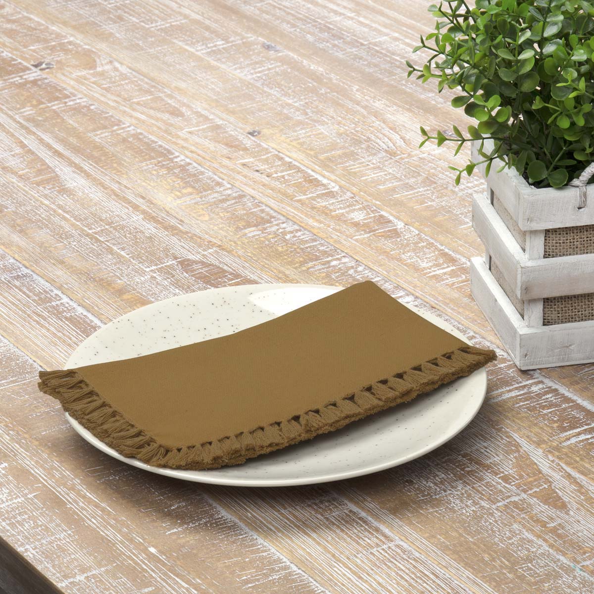 April & Olive Cassidy Gold Napkin Set of 6 18x18 By VHC Brands