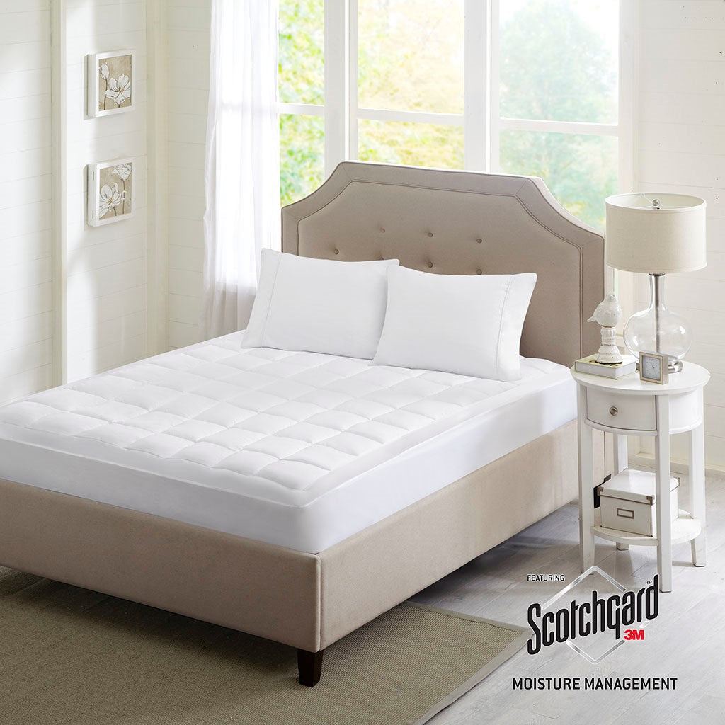 Sleep Philosophy Highline 3M Microfiber Mattress Pad - White - Twin Size