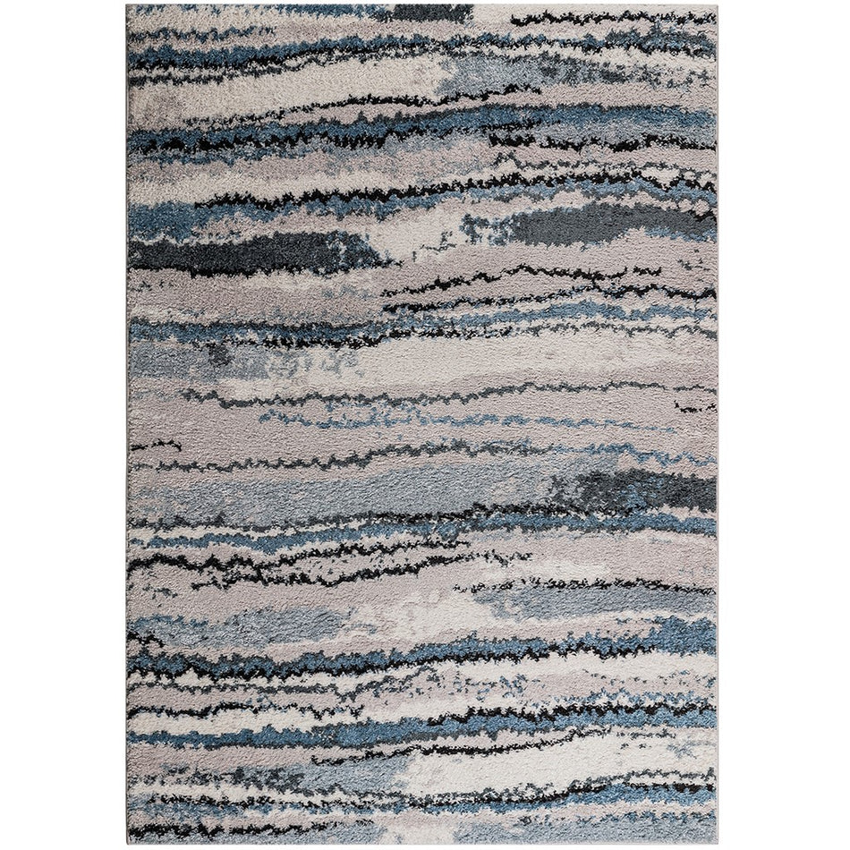 Riley Watercolor Abstract Stripe Woven Area Rug - Blue - 6x9'