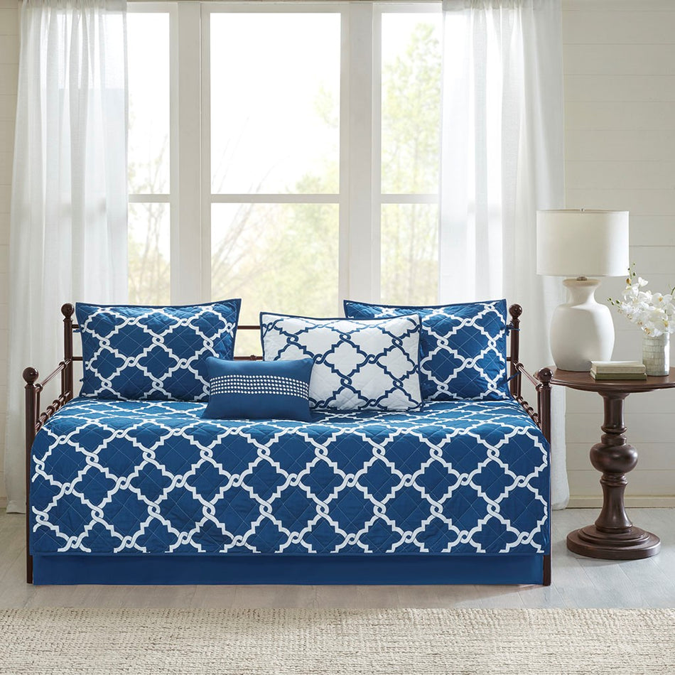 Merritt 6 Piece Reversible Daybed Set - Navy - Daybed Size - 39" x 75"