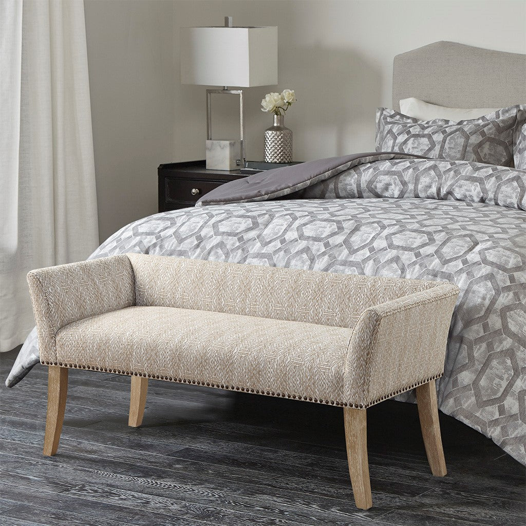 Madison Park Welburn Accent Bench - Taupe Multi 