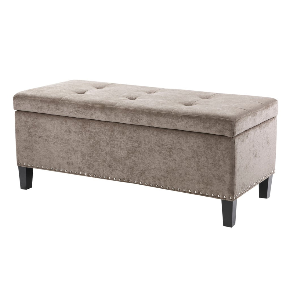 Shandra II Tufted Top Soft Close Storage Bench - Taupe