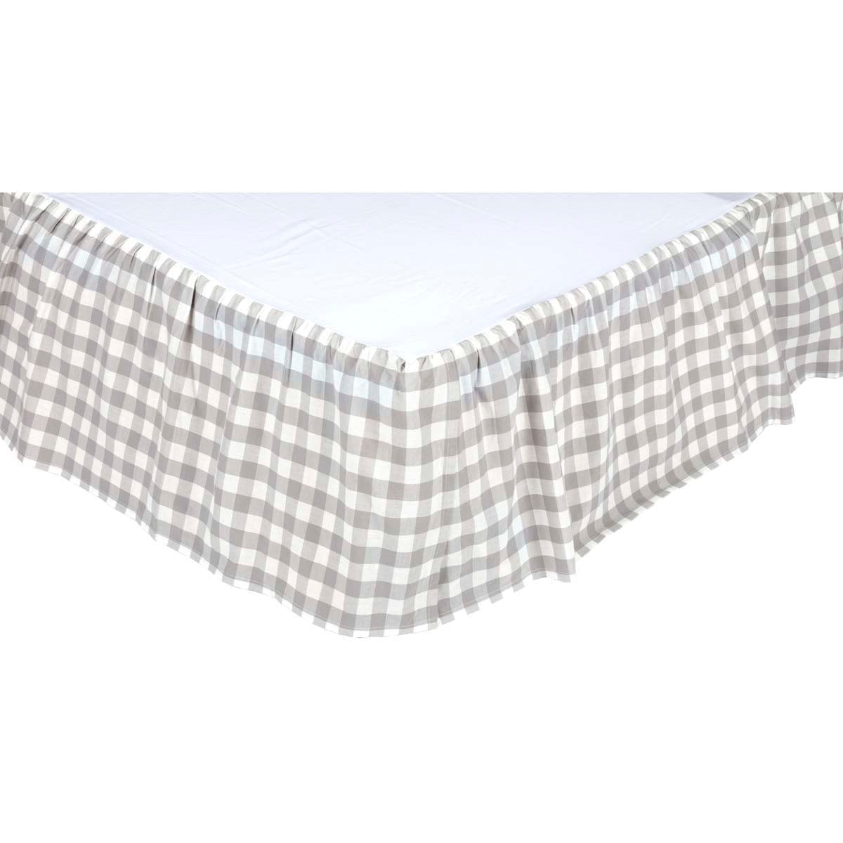 April & Olive Annie Buffalo Grey Check King Bed Skirt 78x80x16 By VHC Brands