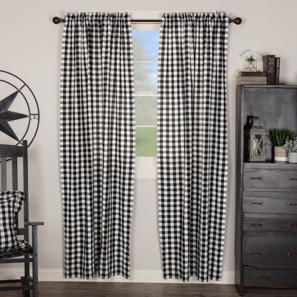 April & Olive Annie Buffalo Black Check Panel Set of 2 84x40 By VHC Brands