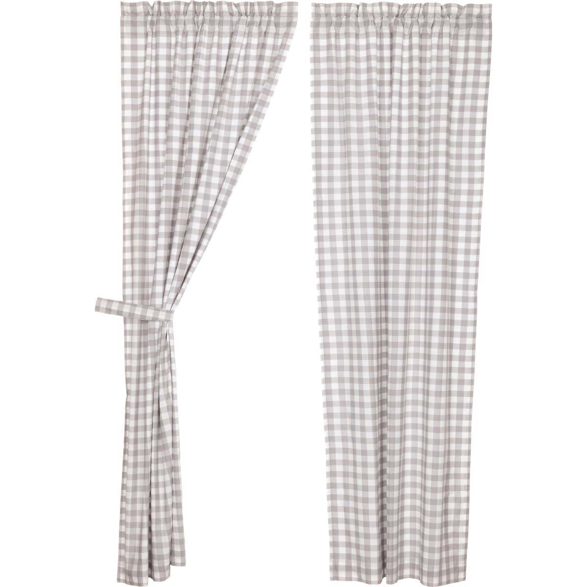 April & Olive Annie Buffalo Grey Check Panel Set of 2 84x40 By VHC Brands