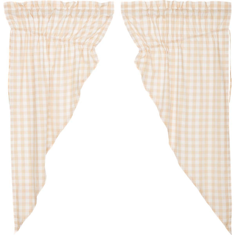 April & Olive Annie Buffalo Tan Check Prairie Short Panel Set of 2 63x36x18 By VHC Brands