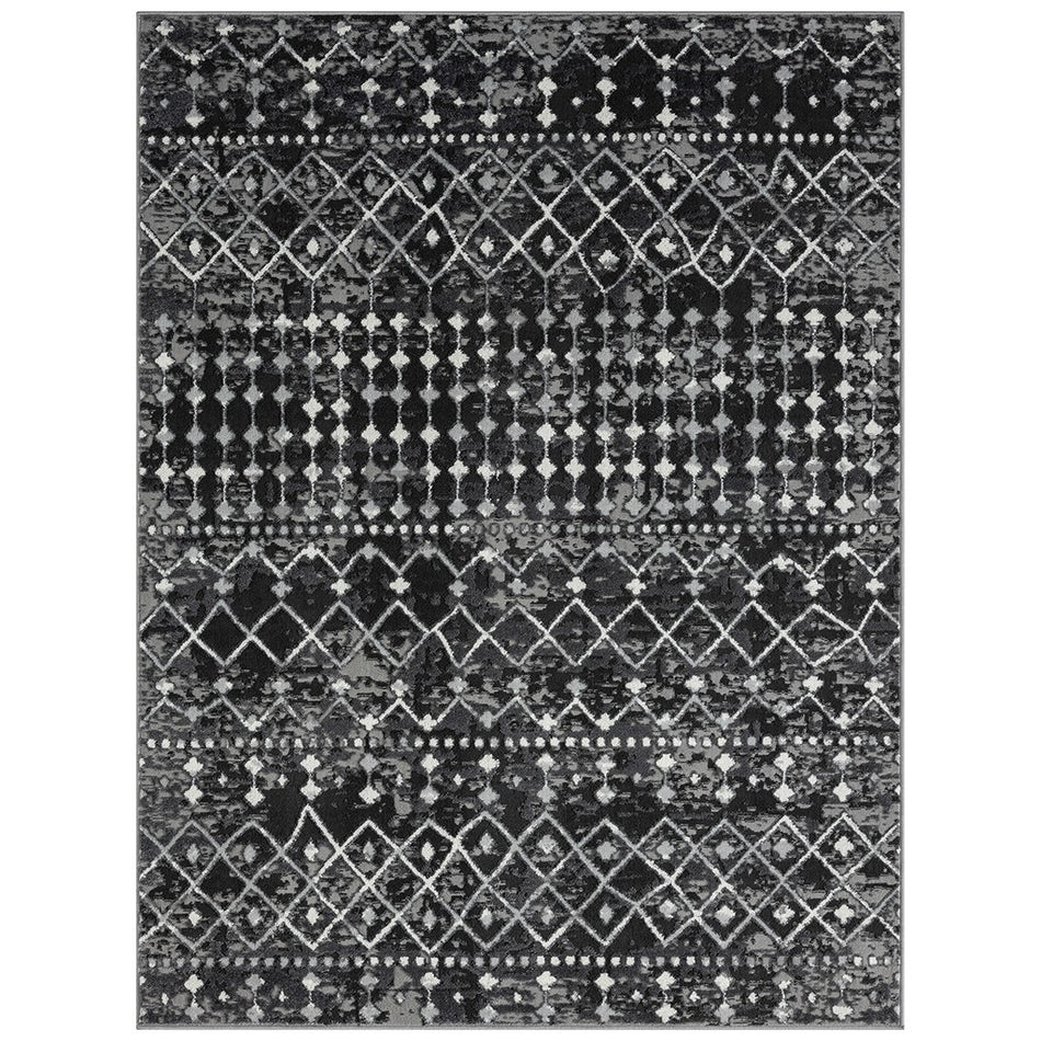 Hannah Moroccan Global Woven Area Rug - Charcoal - 8x10'