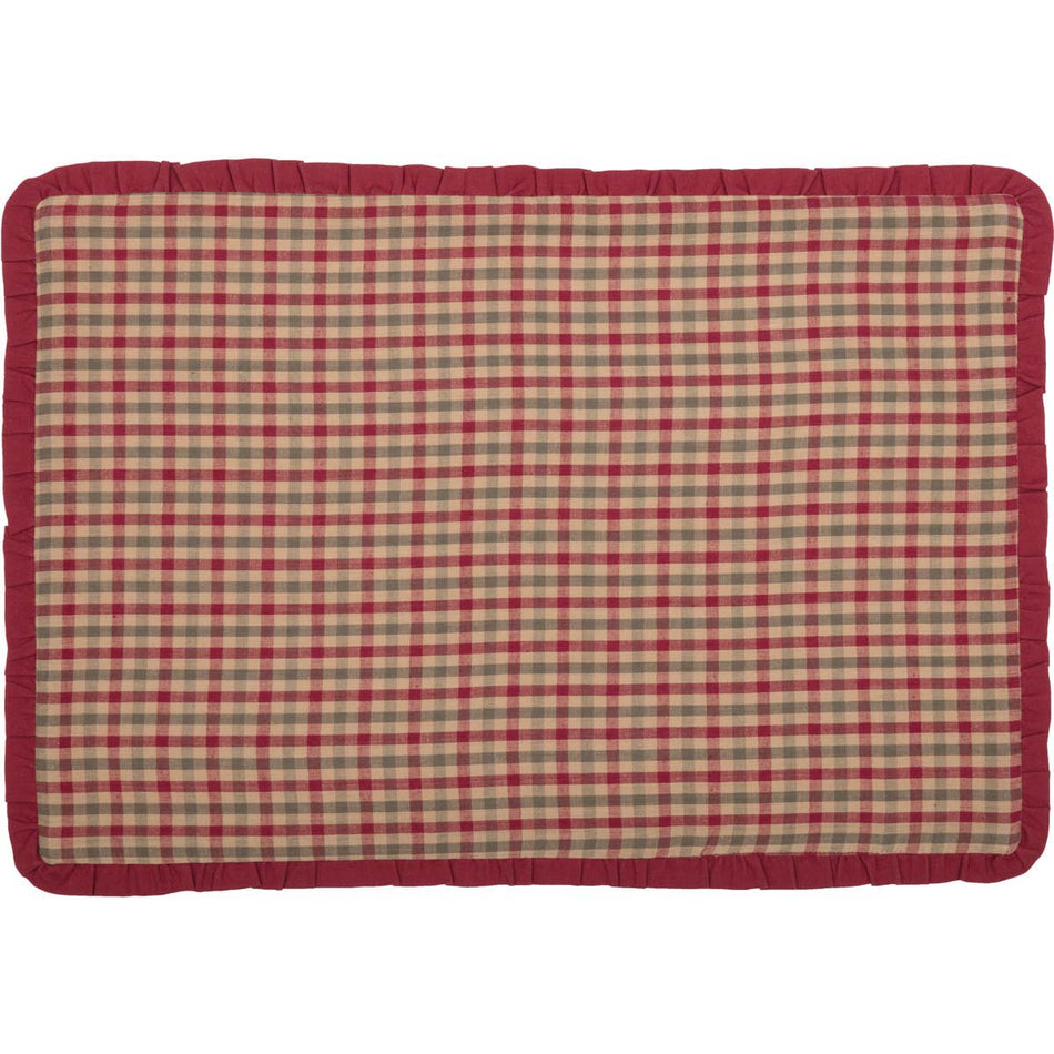 Seasons Crest Jonathan Plaid Ruffled Placemat Set of 6 12x18 By VHC Brands