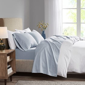 Madison Park 3M Microcell All Season Lightweight Sheet Set - Blue - Full Size