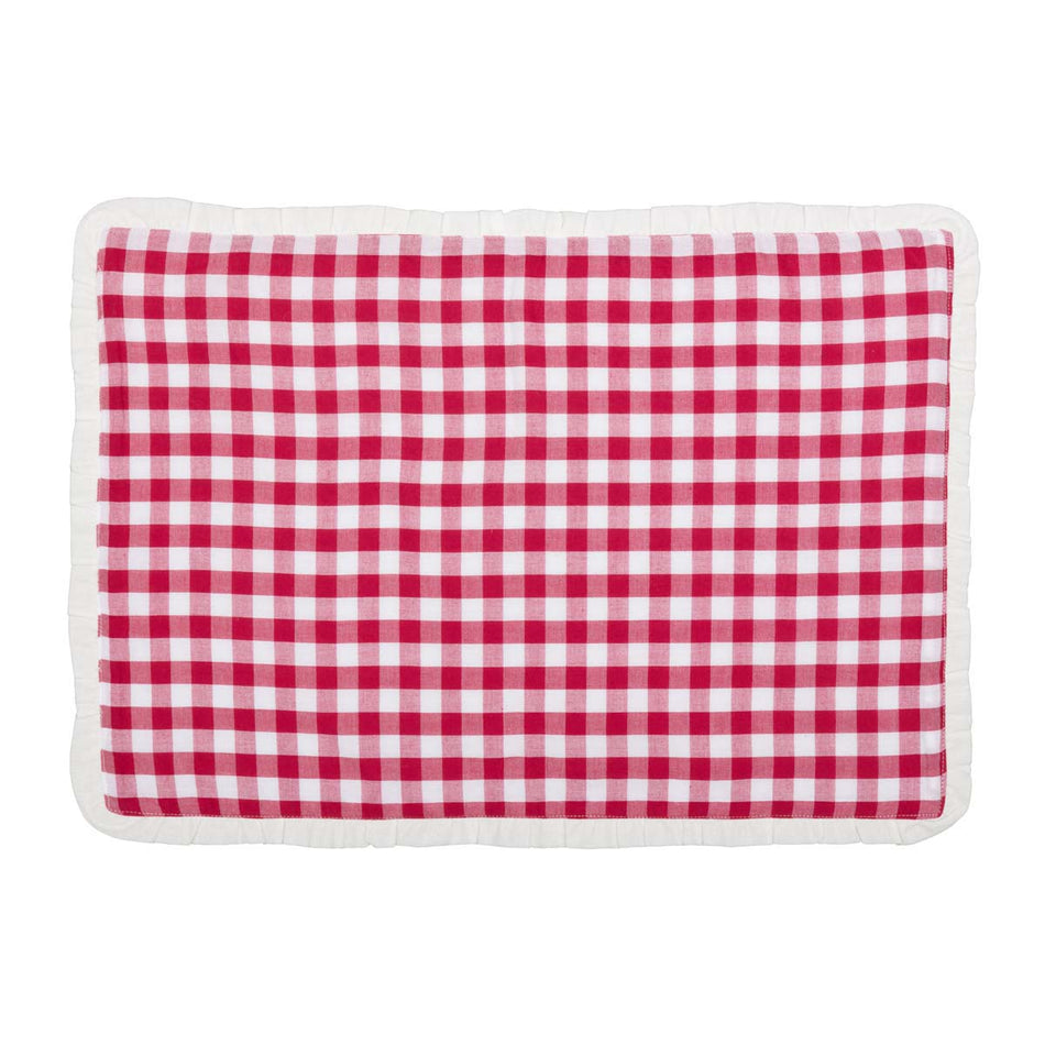 Seasons Crest Emmie Red Placemat Set of 6 12x18 By VHC Brands