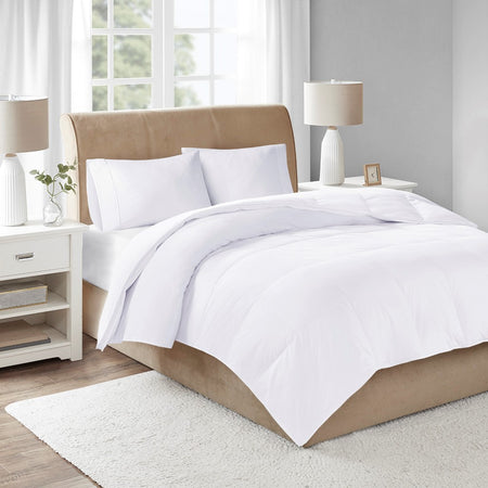 True North by Sleep Philosophy Level 3 300 Thread Count Cotton Sateen White Down Comforter with 3M Scotchgard - White - Twin Size