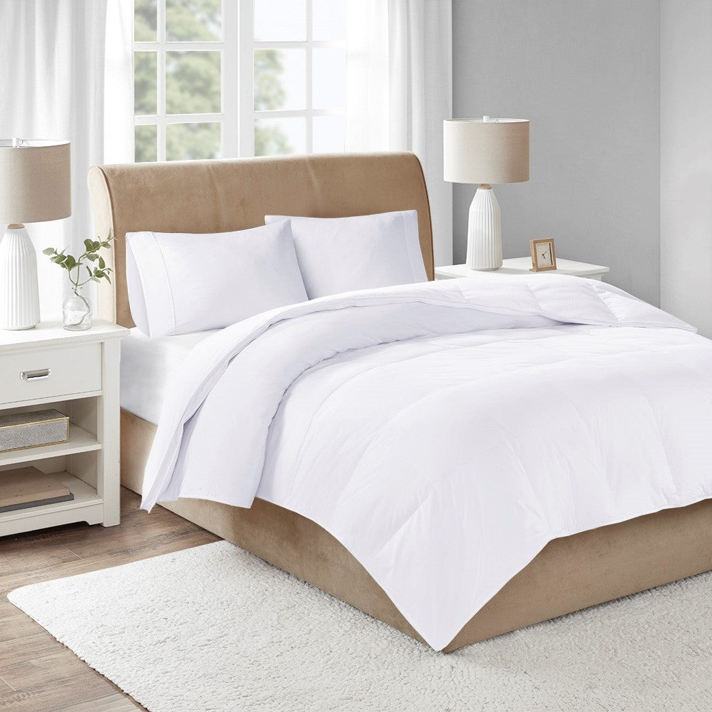 True North by Sleep Philosophy Level 3 300 Thread Count Cotton Sateen White Down Comforter with 3M Scotchgard - White - King Size