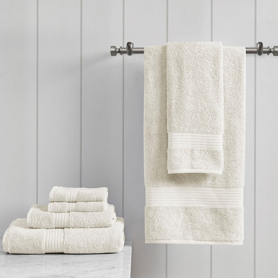 Madison Park Organic 6 Piece Organic Cotton Towel Set - Ivory 