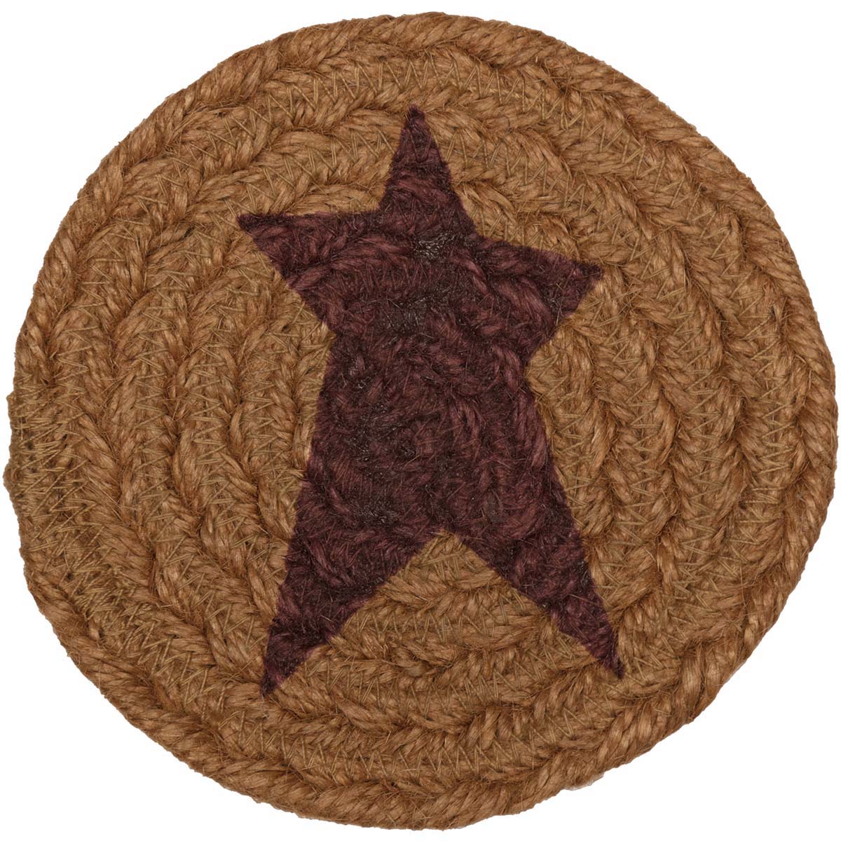 Mayflower Market Heritage Farms Star Jute Coaster Set of 6 By VHC Brands
