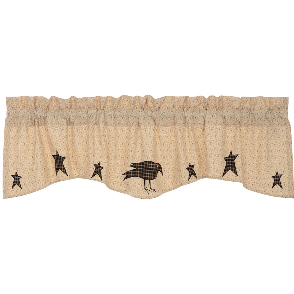 Mayflower Market Kettle Grove Applique Crow and Star Valance 16x60 By VHC Brands