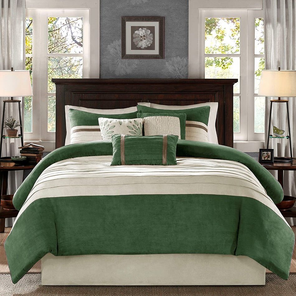 Palmer 7 Piece Comforter Set - Green - King Size