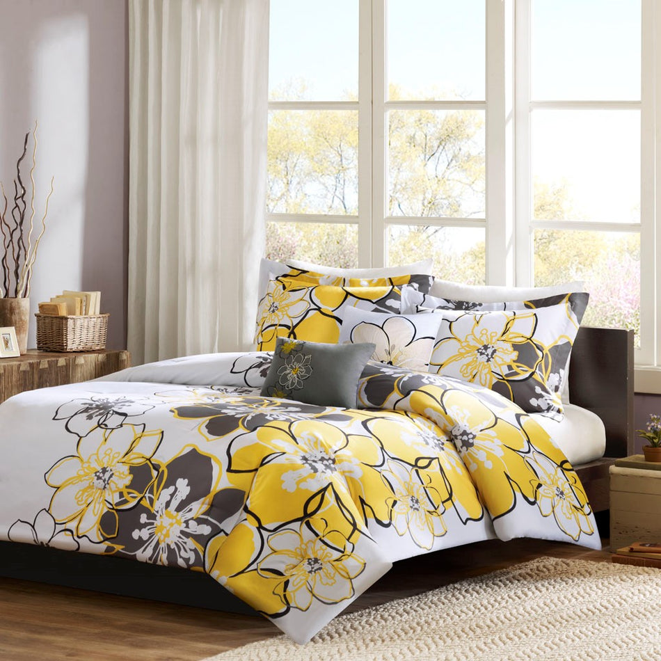 Mi Zone Allison Comforter Set - Yellow - Full Size / Queen Size