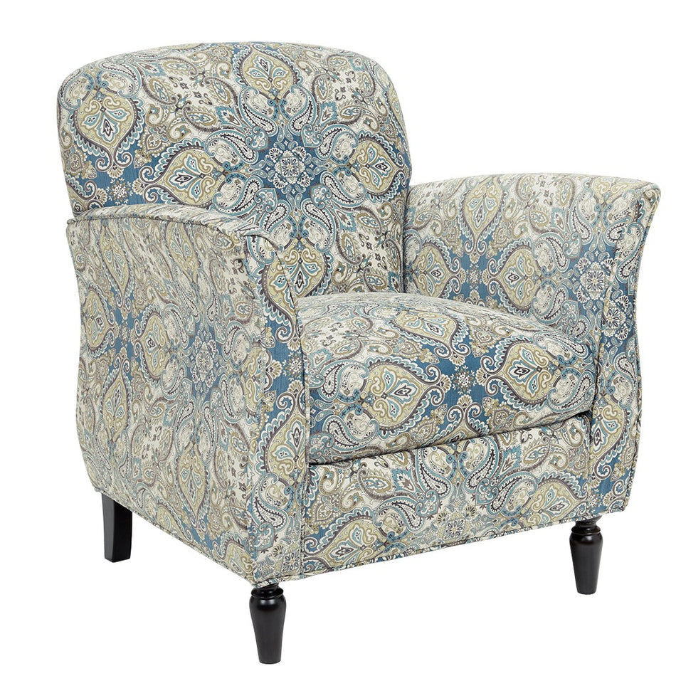 Escher Accent Chair - Blue Multi / Brown