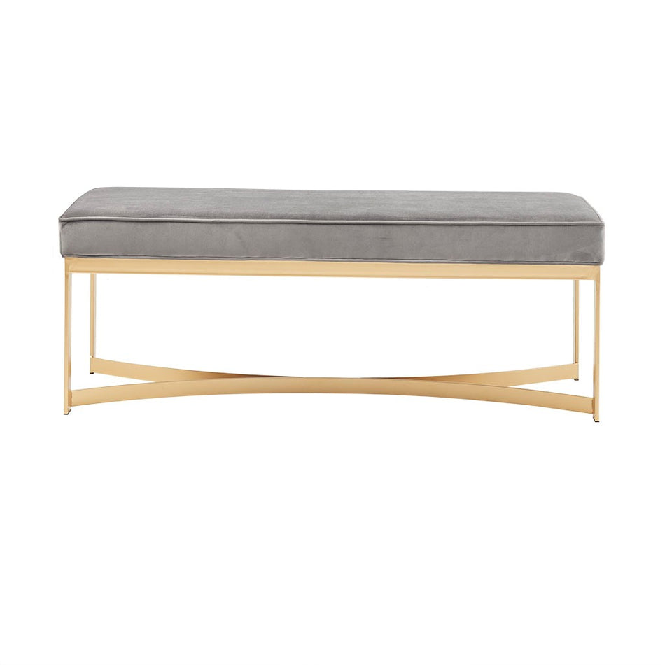 Secor Upholstered Accent Bench with Metal Base - Grey