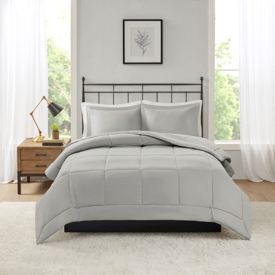 Sarasota Microcell Down Alternative Comforter Mini Set - Grey - Full Size / Queen Size