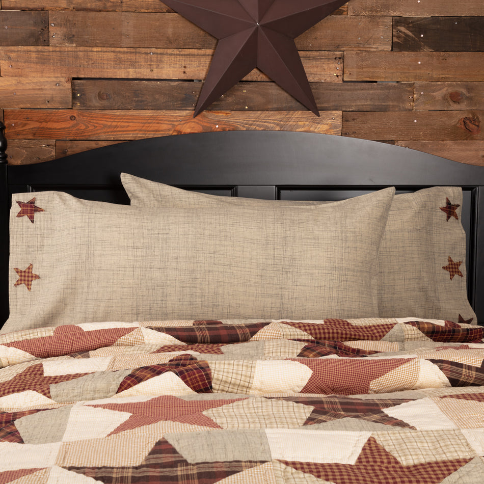 Mayflower Market Abilene Star King Pillow Case Set of 2 21x40 By VHC Brands